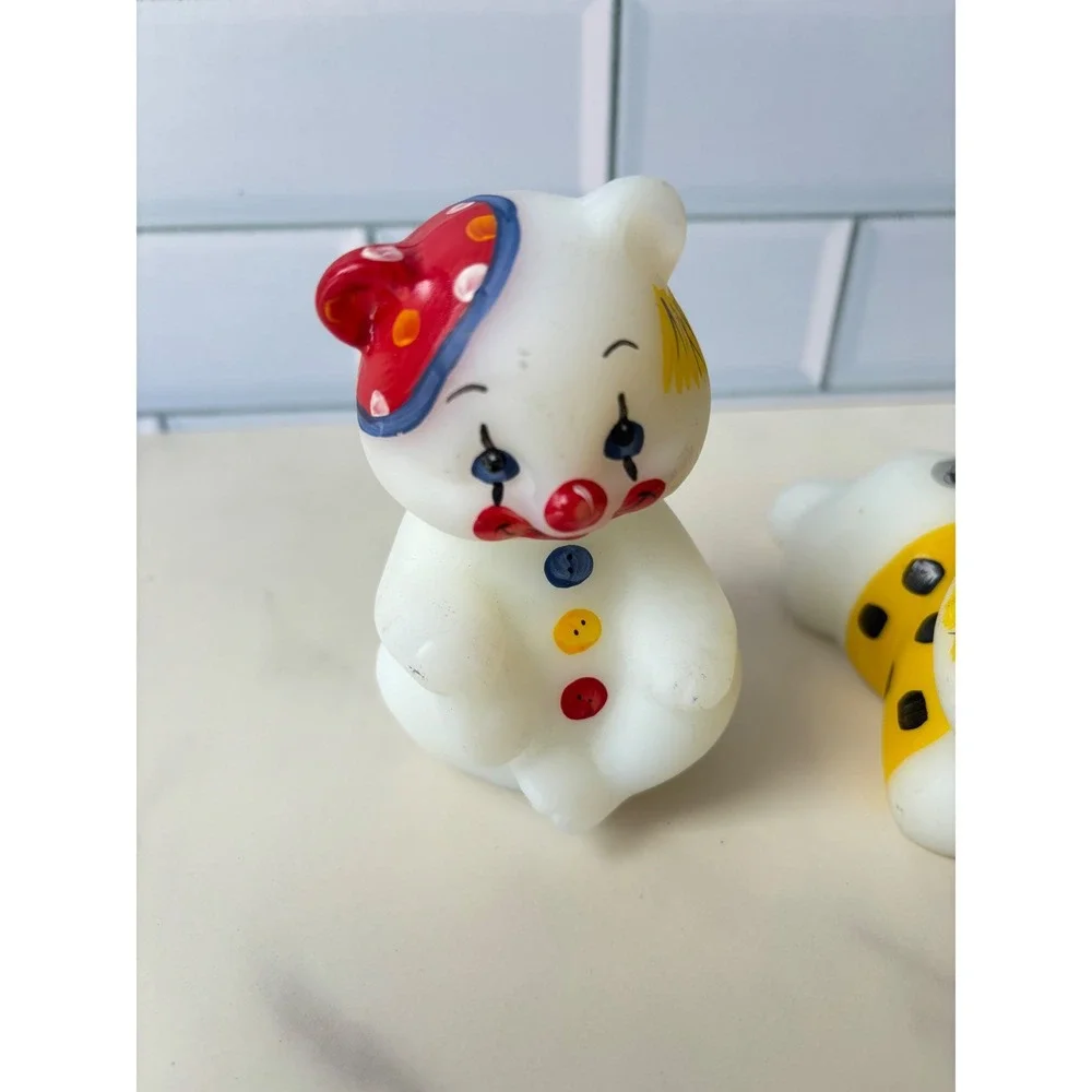 3 Pc Fenton Art Glass Centennial Countdown Celebration Clown Bear Figurines  USA